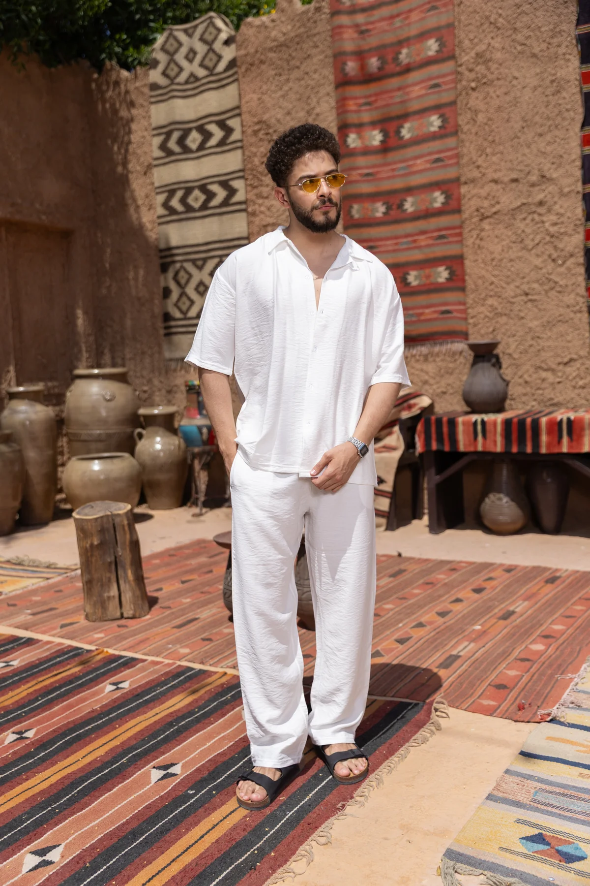 سوت كتان Unisex | طقم صيفي خفيف وأوفر سايز