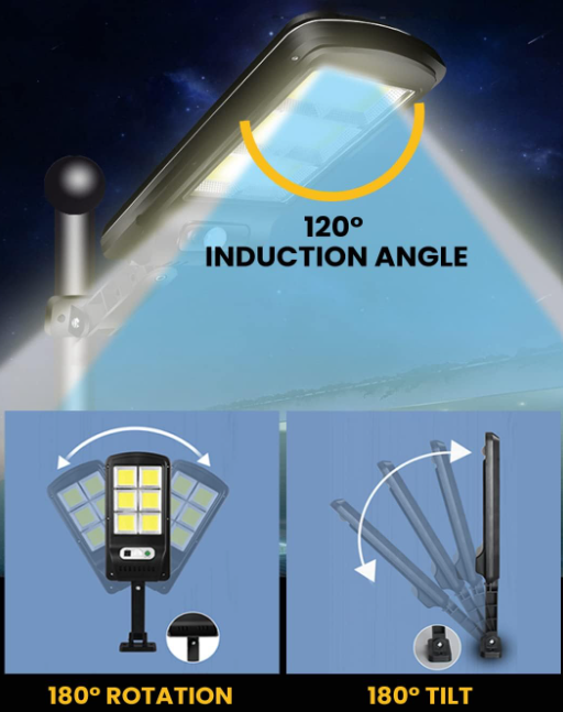 مصباح الشارع الشمسي MAGIC SELECT 120LEDs مزود بمستشعر حركة PIR، مصباح LED شمسي خارجي، مقاوم للماء بمعيار IP65، مناسب للحديقة والفناء والممر والجراج.|MAGIC SELECT 120LEDs MAGIC SELECT 120LEDs Solar Street Light with PIR Motion Sensor, Outdoor LED Solar Lamp, IP65 Waterproof Light Spotlight for Garden, Patio, Path, Garage.with PIR Motion Sensor, Outdoor LED Solar Lamp, IP65 Waterproof Light Spotlight for Garden, Patio, Path, Garage.