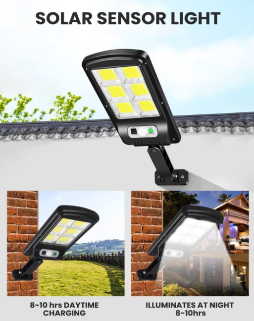 مصباح الشارع الشمسي MAGIC SELECT 120LEDs مزود بمستشعر حركة PIR، مصباح LED شمسي خارجي، مقاوم للماء بمعيار IP65، مناسب للحديقة والفناء والممر والجراج.|MAGIC SELECT 120LEDs MAGIC SELECT 120LEDs Solar Street Light with PIR Motion Sensor, Outdoor LED Solar Lamp, IP65 Waterproof Light Spotlight for Garden, Patio, Path, Garage.with PIR Motion Sensor, Outdoor LED Solar Lamp, IP65 Waterproof Light Spotlight for Garden, Patio, Path, Garage.