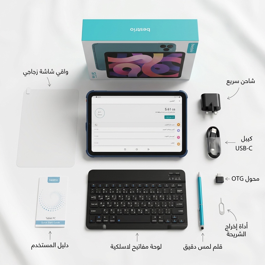 🔥 تابلت oteeto S12 العملاق 11 بوصة + كيبورد وماوس… جهاز واحد للشغل والدراسة والترفيه!
