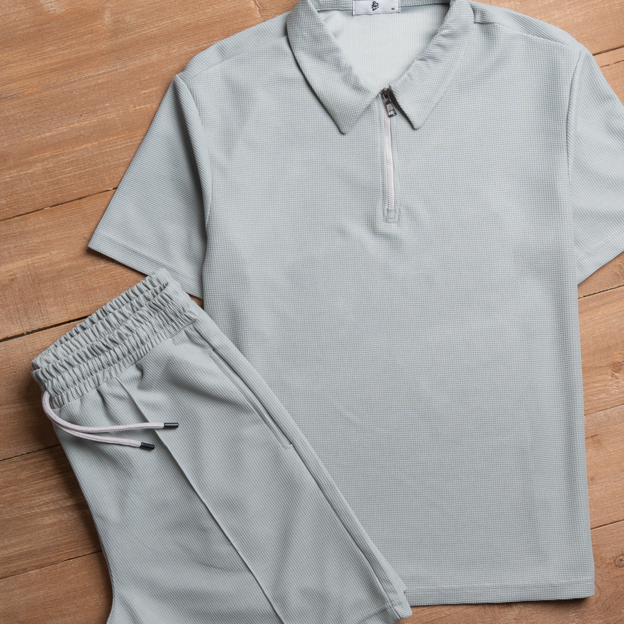 Waffle Suit Unisex | طقم وافل صيفي تيشيرت وشورت
