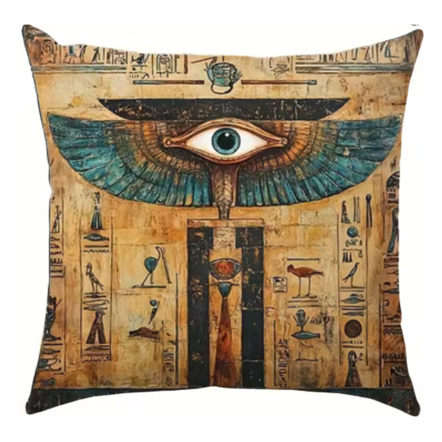 Premium Ancient Egyptian Pattern Pillowcase 45 × 45 cm, Eye of Horus