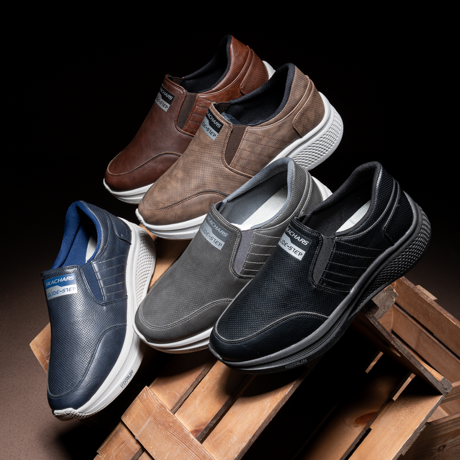 Skechers Glide Step Leather SV66 | حذاء جلد مريح
