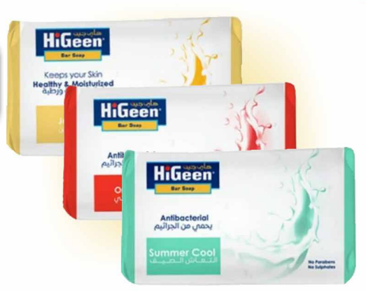 عرض 6 قطع صابون هايجين صلب  125 غم مضاد للبكتيريا هاي جين -  HiGeen Antibacterial Bar Soap125g
