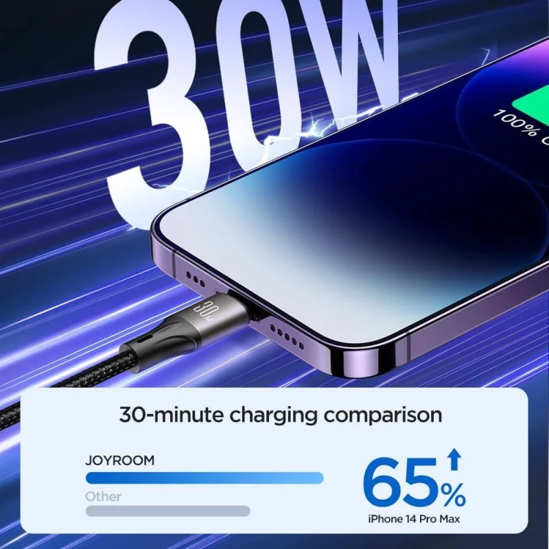 JOYROOM Fast Charging Data Cabel (1.2 M) -Type C -To- LIGHTNING (30W) S-A25