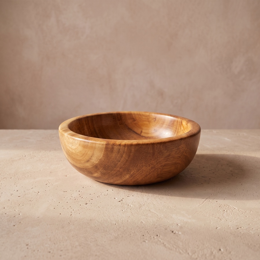 Mahogany Wooden Serving Bowl (20cm) - Handmade | OAKi