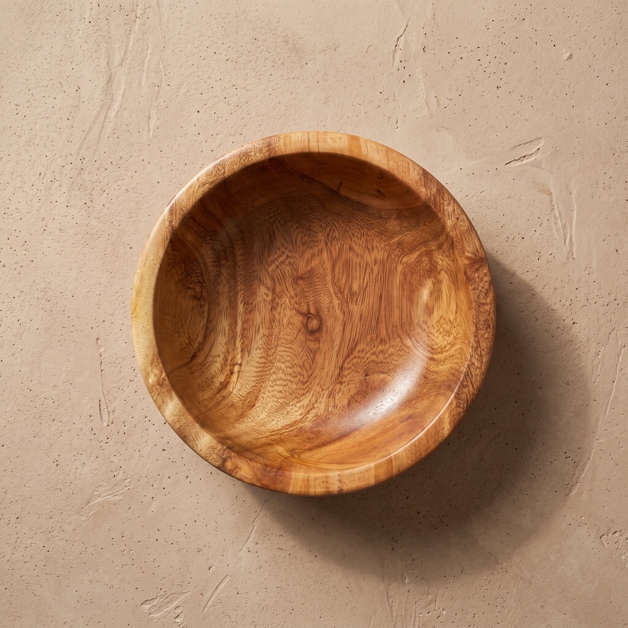 Mahogany Wooden Serving Bowl (20cm) - Handmade | OAKi