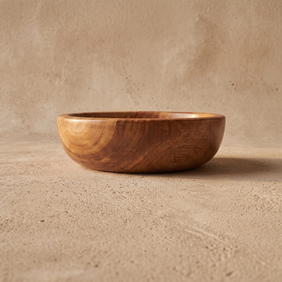 Mahogany Wooden Serving Bowl (20cm) - Handmade | OAKi