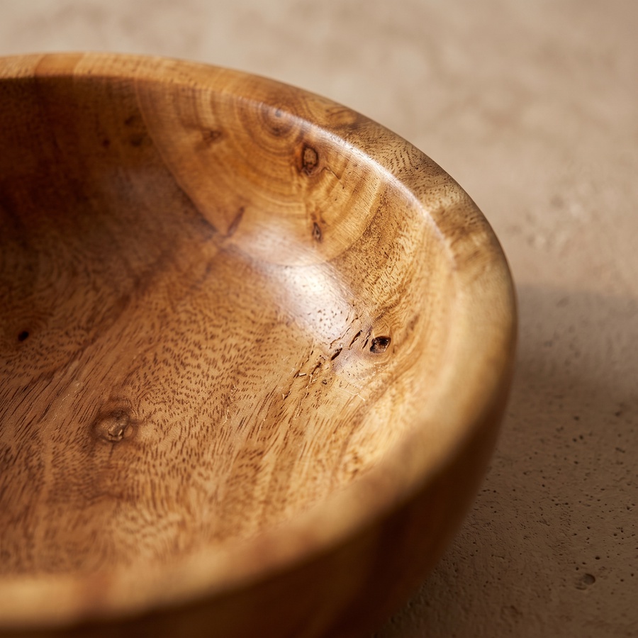 Mahogany Wooden Serving Bowl (20cm) - Handmade | OAKi