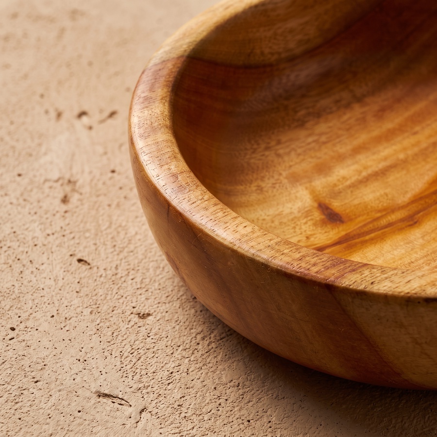 Mahogany Wooden Serving Bowl (25cm) - Handmade | OAKi