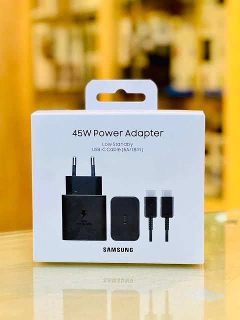 شاحن سامسونج 45 وات PD مع كابل USB-C to USB-C 5A