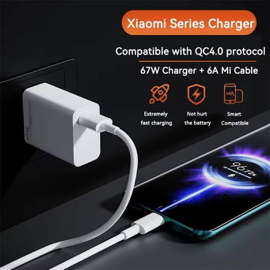شاحن شاومي 67 وات سريع مع كابل USB-C
