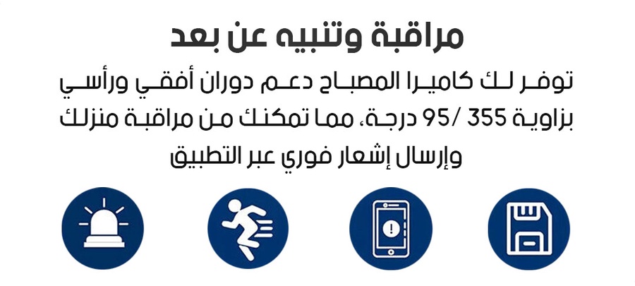 Wireless Smart 360° 1080P Light Bulb Camera - كاميرا مصباح ليلي ذكي لاسلكي 360 درجة بدقة 1080 بيكسل