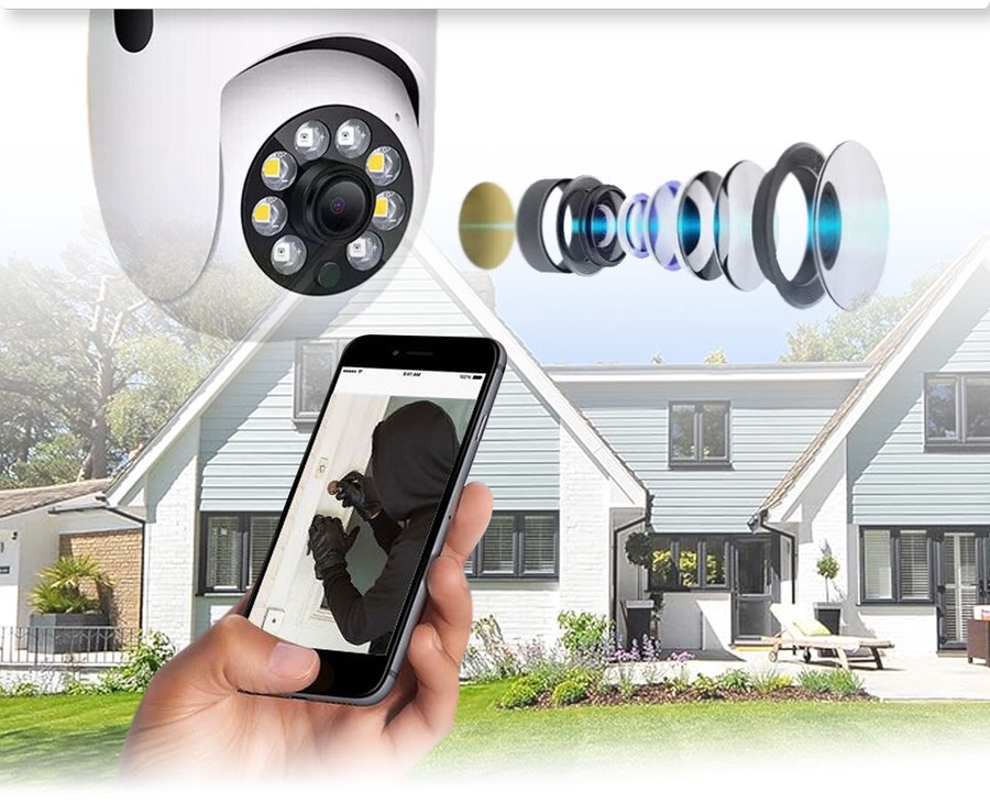 Wireless Smart 360° 1080P Light Bulb Camera - كاميرا مصباح ليلي ذكي لاسلكي 360 درجة بدقة 1080 بيكسل