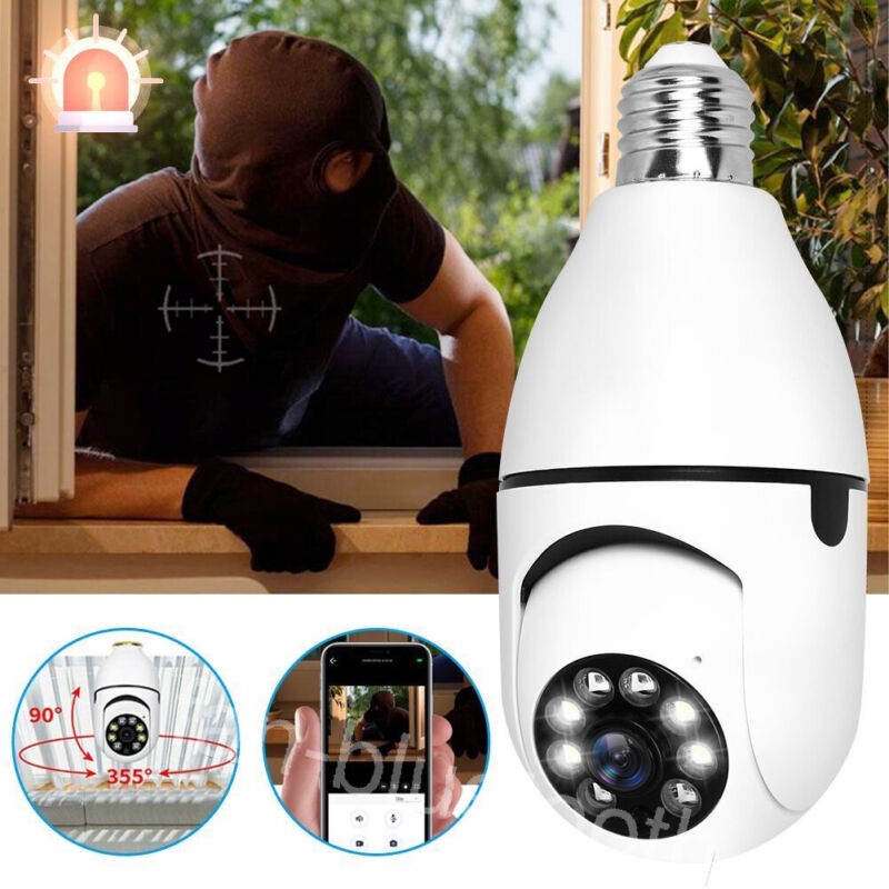 Wireless Smart 360° 1080P Light Bulb Camera - كاميرا مصباح ليلي ذكي لاسلكي 360 درجة بدقة 1080 بيكسل