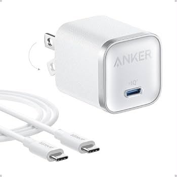 شاحن أنكر 30 وات USB-C بتقنية PowerIQ مع كابل Type-C to Type-C