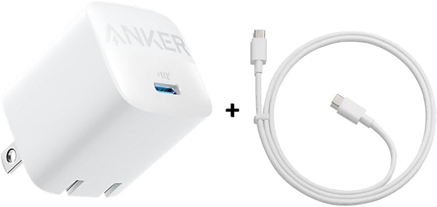 شاحن أنكر 30 وات USB-C بتقنية PowerIQ مع كابل Type-C to Type-C
