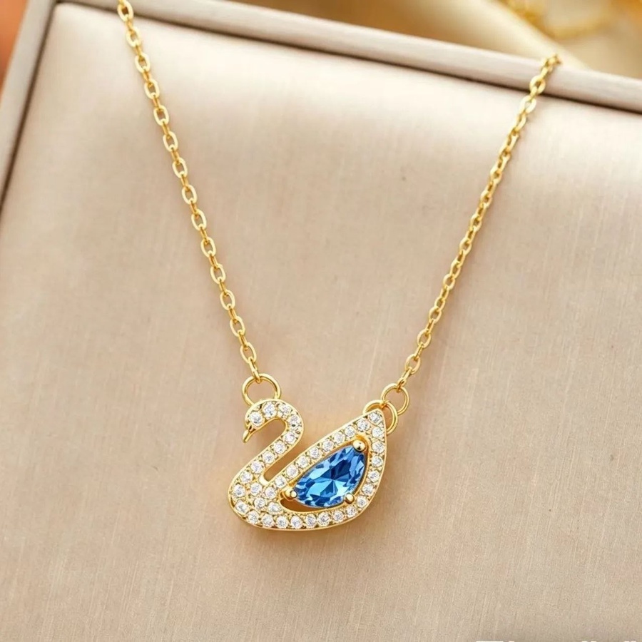 Blue Swan Pendant Necklace