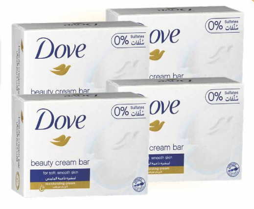 عرض 6 قطع صابون دوف (90 غرام لكل قطعة - 0% سلفات) - Dove Beauty Cream Bar 90g 6-Pack 0% Sulfates