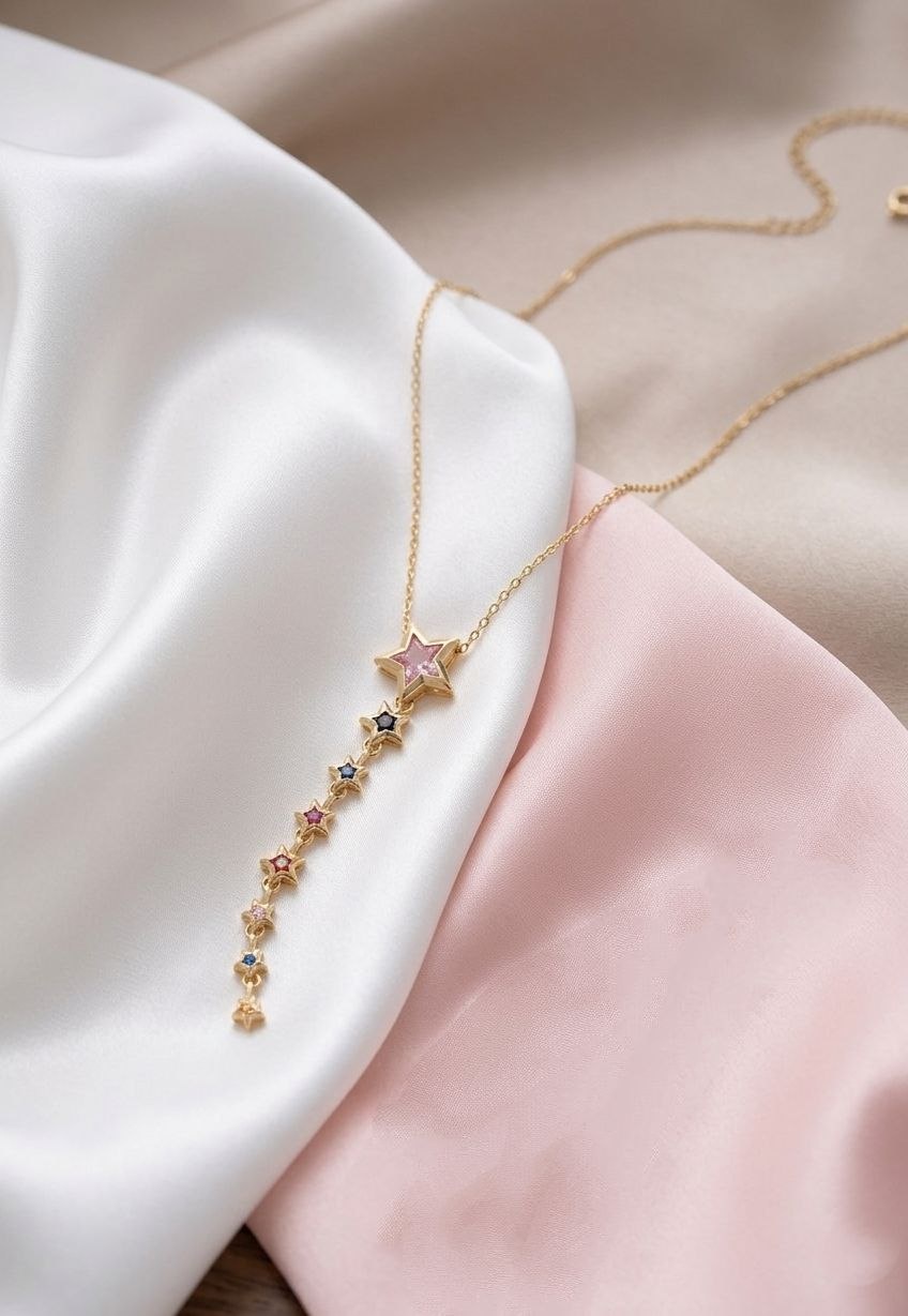 Colorful Star Drop Necklace