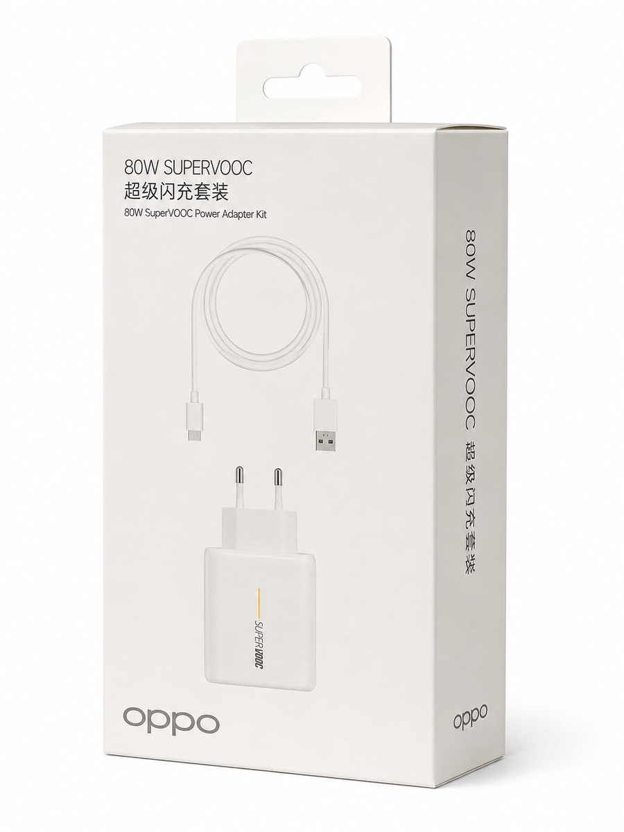 شاحن OPPO SUPERVOOC بقوة 80 وات مع كابل شحن
