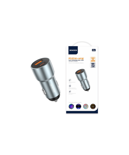 Sendom D15 86W Dual Port USB-A + USB-C PD Car Charger