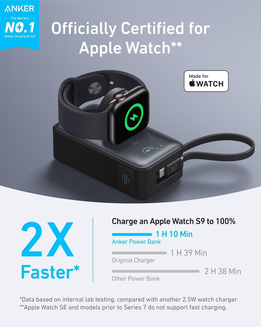 Anker MagGo Power Bank 10K 35W for Apple Watch & iPhone