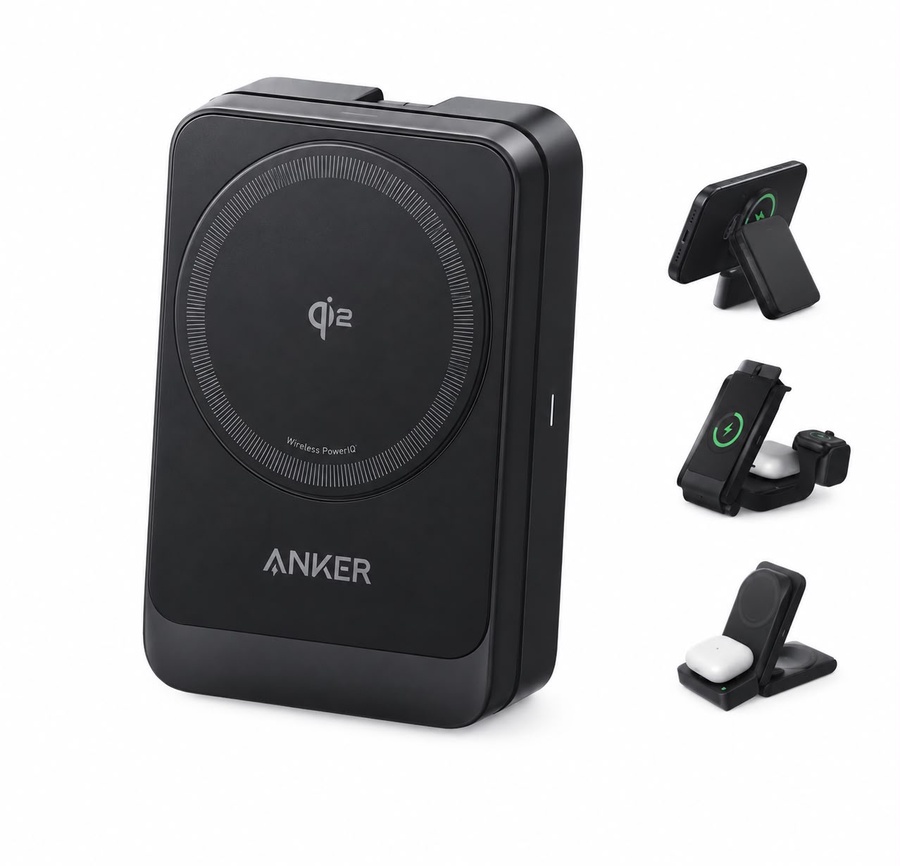 Anker MagGo Wireless Charging Station Foldable 3-in-1 Qi2 15W