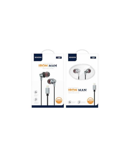 Sendem G60P Iron Man Lightning In-Ear Earphones with Mic