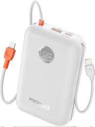 Promate PowerPod-30 Power Bank 30000mAh 35W with Built-in USB-C & Lightning Cable
