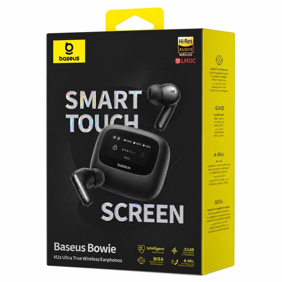 Baseus Bowie M2s Ultra True Wireless Earphones with Smart Touch Screen black or white