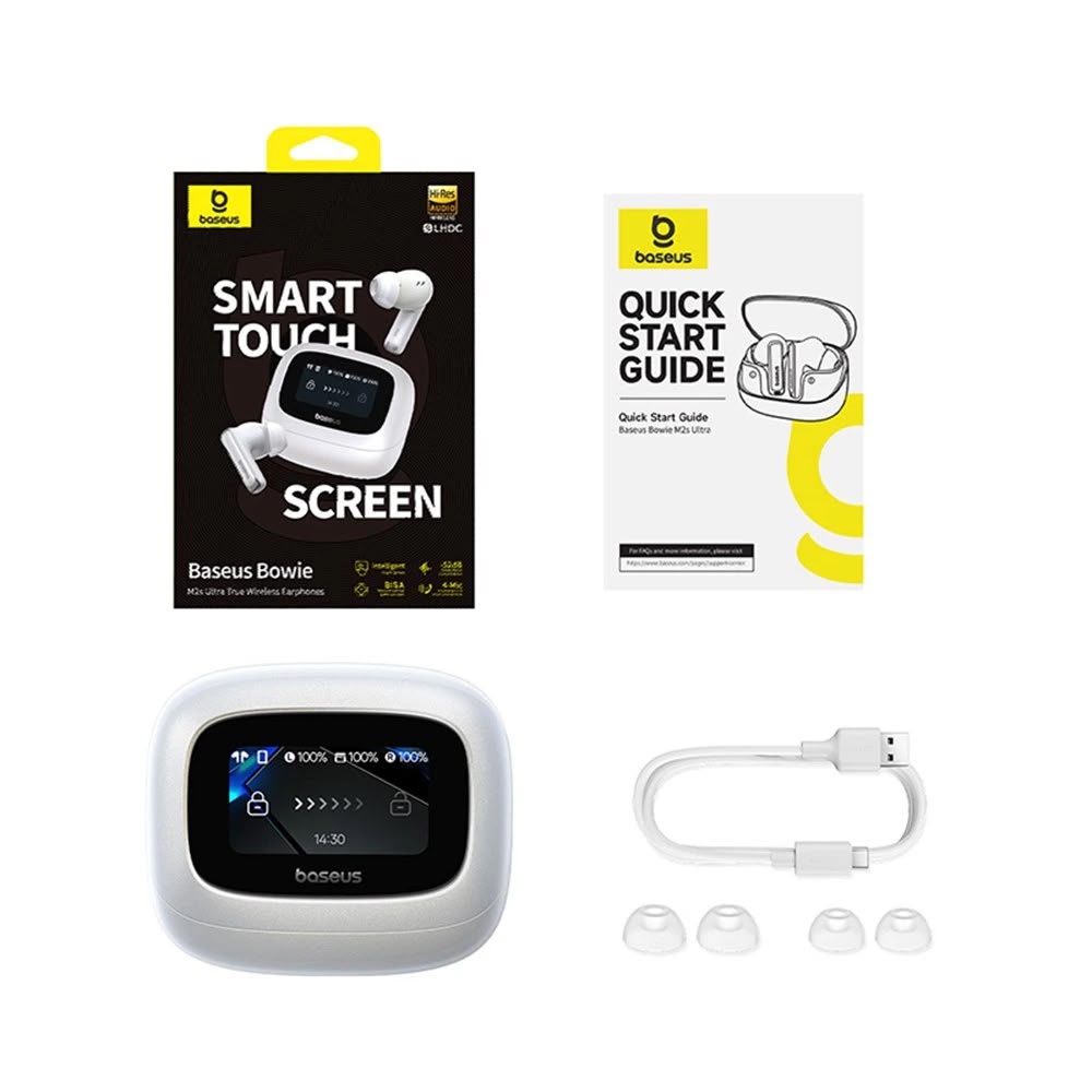 Baseus Bowie M2s Ultra True Wireless Earphones with Smart Touch Screen black or white