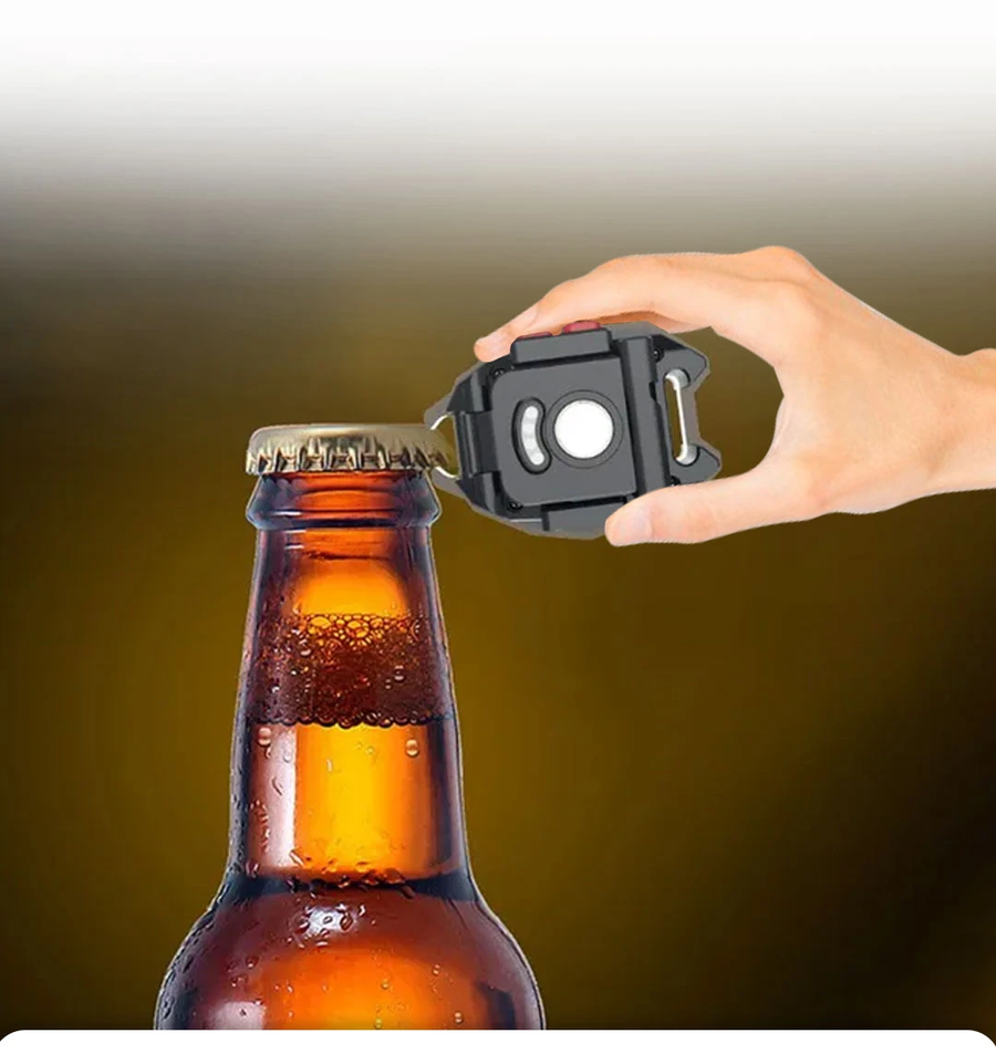 مصباح LED متعدد الوظائف قابل لإعادة الشحن مع مغناطيس وفتاحة زجاجات – Mini Multifunctional Lighter LED COB Keychain