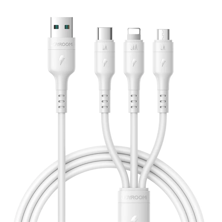 JOYROOM Charging Cabel (1.2 M) -USB - A To Type-C +Lightning + Micro (3.5A) MAX S-A61
