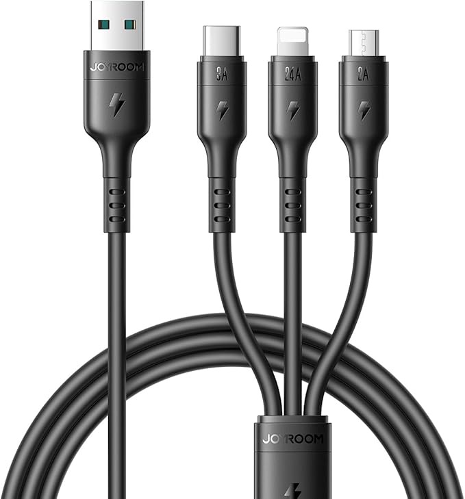 JOYROOM Charging Cabel (1.2 M) -USB - A To Type-C +Lightning + Micro (3.5A) MAX S-A61