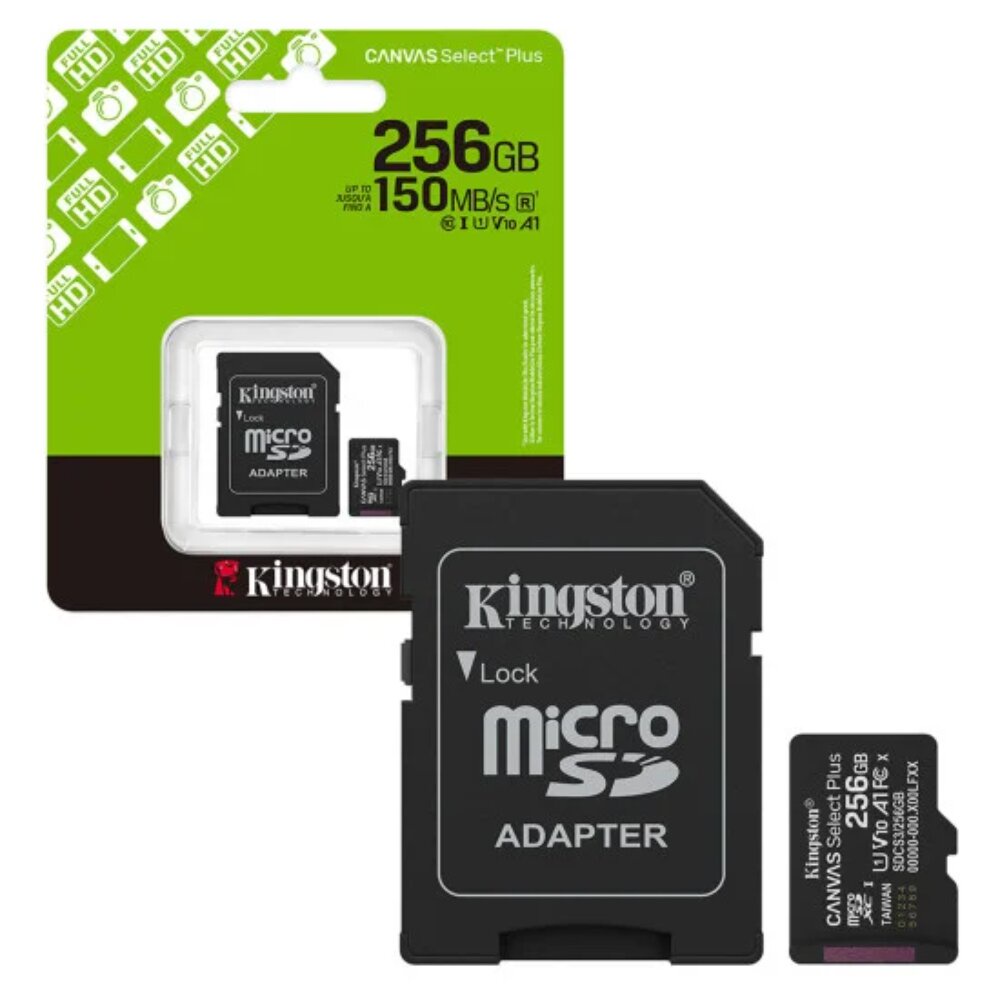 بطاقة ذاكرة كينجستون 256 جيجابايت- Kingston Memory Card 256GB (ضمان 12 شهر)