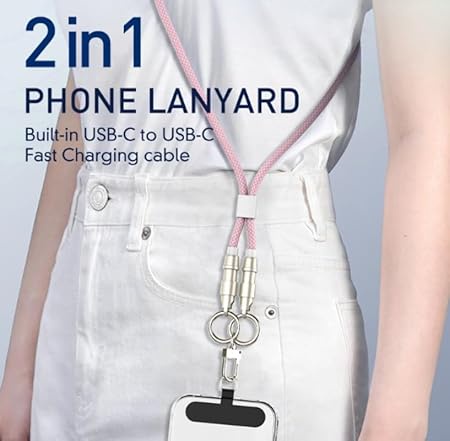 لادنيو فاست تشارجر كابل تايب سي - تو - تايب سي 2 في 1-LDNIO Fast Charging CABLE TYPE-C TO TYPE-C (65W) -2 in1 - LC22C 1200MM