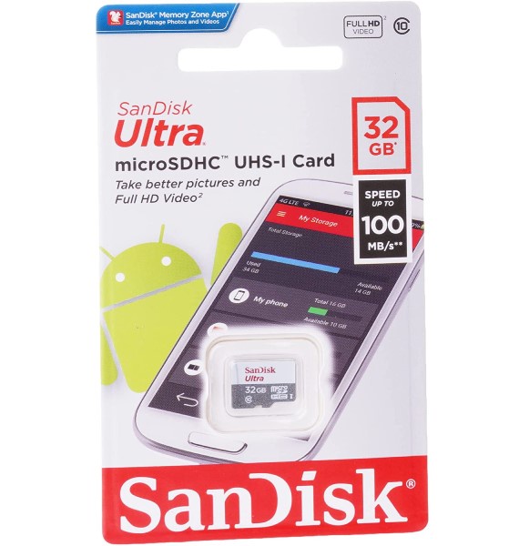 بطاقة ذاكرة سانديسك ألترا سعة 32 جيجابايت- SanDisk Ultra MEMORY CARD 32GB (ضمان 12 شهر)