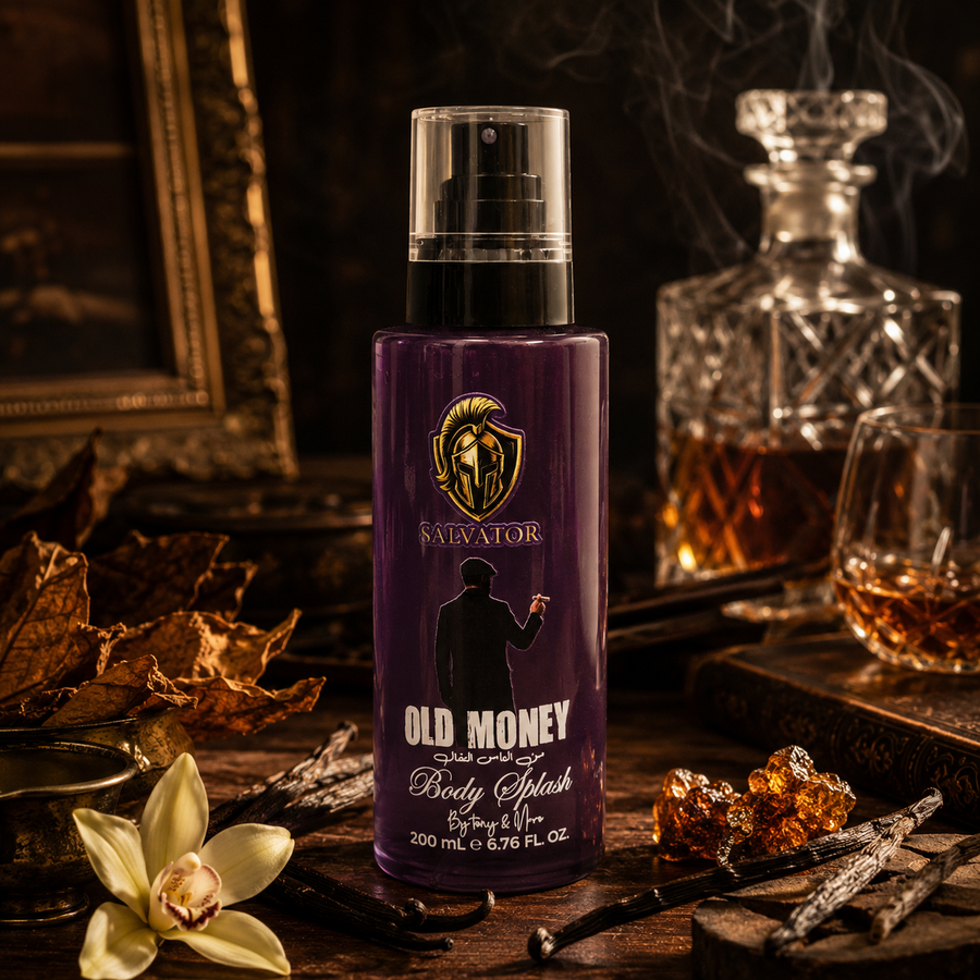  Old Money Body Splash 200ML for Men– بادي سبلاش رجالي برائحة فاخرة ودافئة بنفحات فانيليا وأخشاب