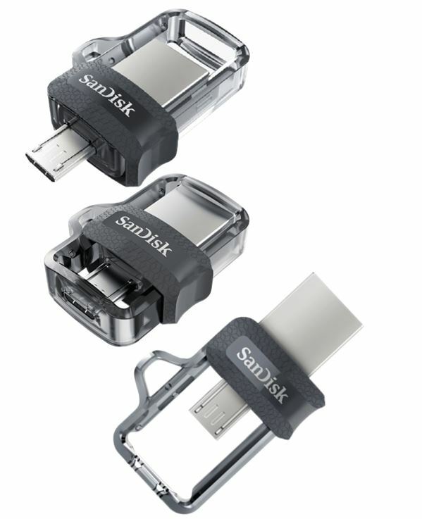 فلاشة سانديسك مزدوجة المنفذ مايكرو 128 جيجابايت - SanDisk dual drive MICRO 128GB