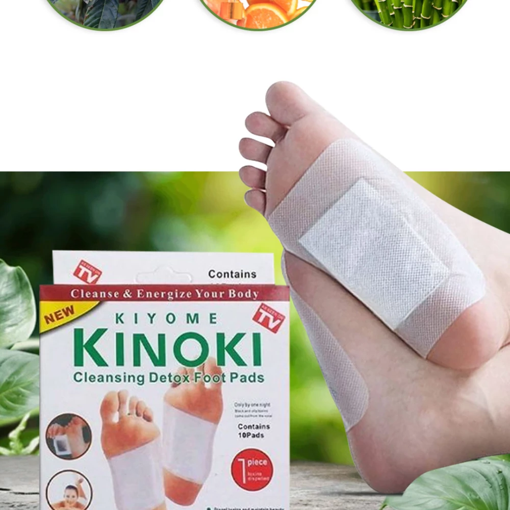لاصقات القدم العشبية للعناية بالقدمين 10 قطع – Kinoki Detox Foot Pads