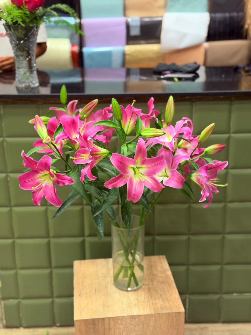 lilies vase
