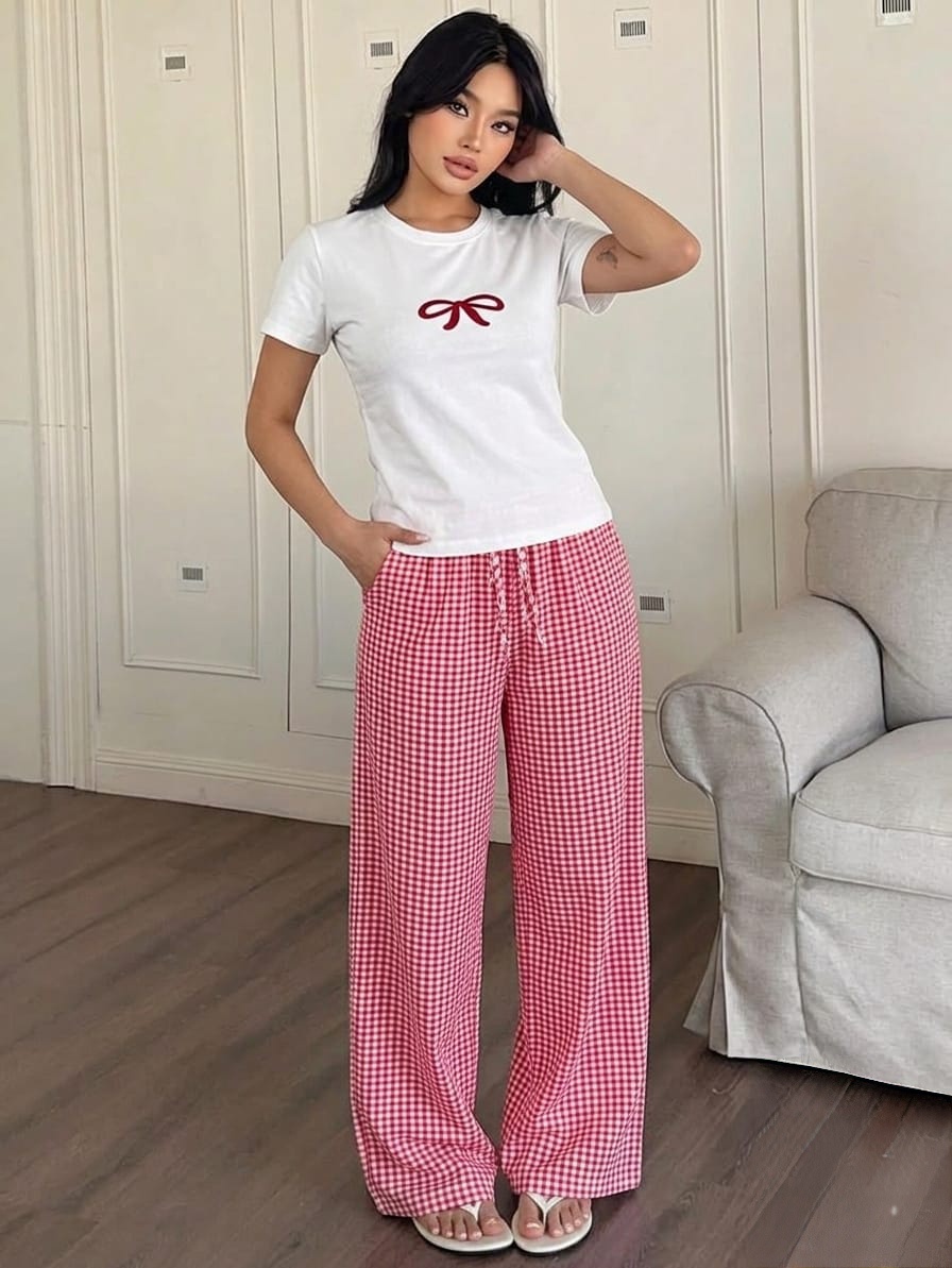 طقم بيجامة قطن برينت الفيونكة 🎀
