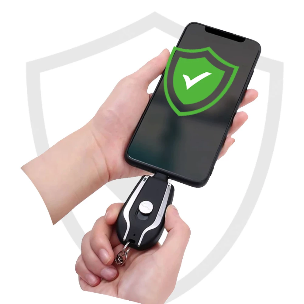باور بانك صغير للطوارئ مع مشبك مفاتيح 1500 مللي أمبير – Mini Keychain Power Bank Emergency