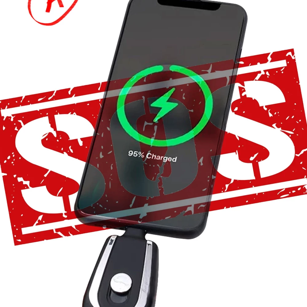 باور بانك صغير للطوارئ مع مشبك مفاتيح 1500 مللي أمبير – Mini Keychain Power Bank Emergency