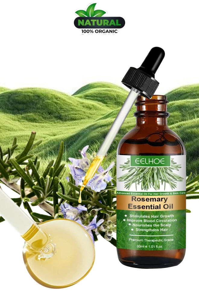 زيت إكليل الجبل العطري للشعر والحواجب والرموش 30 مل – Eelhoe Rosemary Essential Oil