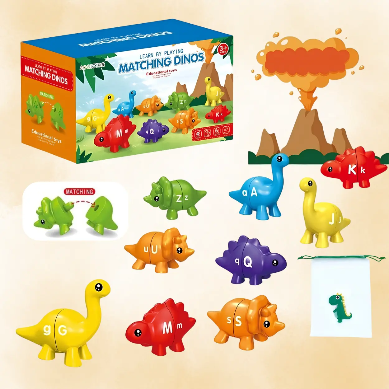 ديناصورات الحروف المتطابقة | Matching Dinos