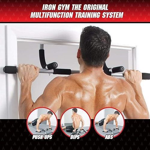 شريط السحب متعدد الوظائف من Iron Gym | جهاز تمارين منزلي متعدد الاستخدامات حتى 150 كجم