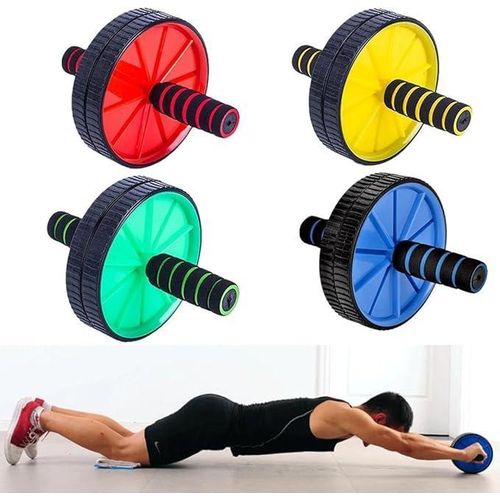 عجلة تمارين البطن Dual Ab Roller | عجلة مزدوجة مانعة للانزلاق لتقوية البطن والذراعين والكتفين