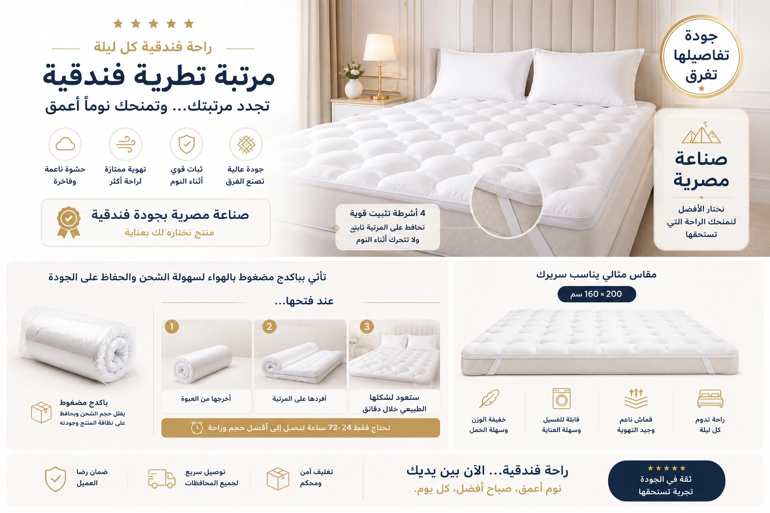 شكل مرتبة التطرية على السرير